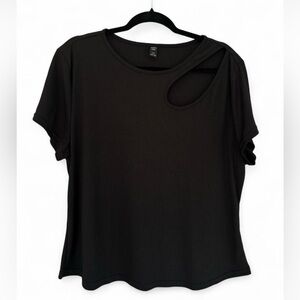 SHEIN Black Cutout Tee Shirt Women’s Plus Size 4XL Fits 2X